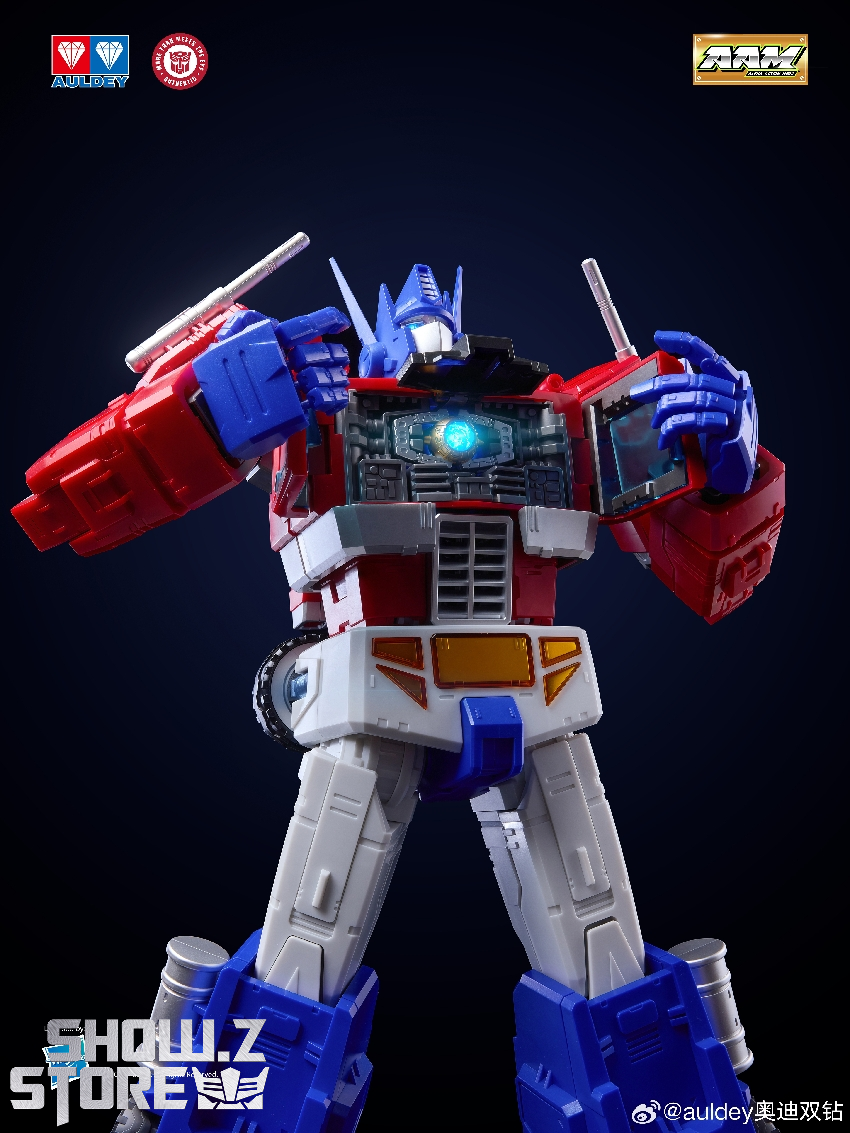 Auldey Transformers AAM Alpha robot in dynamic pose with weapons extended Auldey Transformers AAM Alpha robot in dynamic pose with weapons extended
