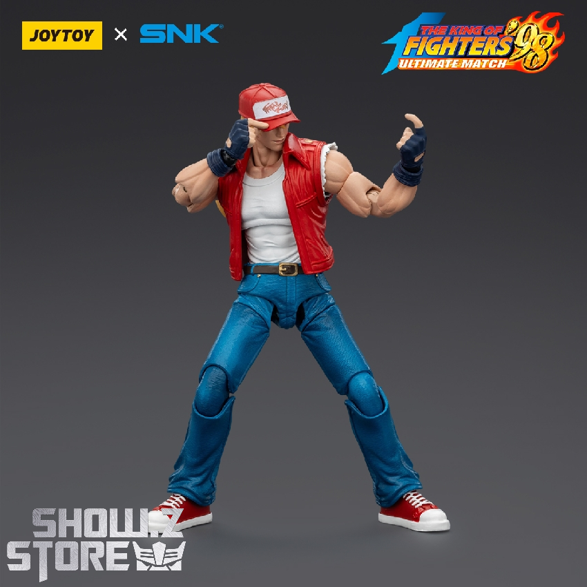 Terry Bogard in combat action pose with special effects Terry Bogard in combat action pose with special effects