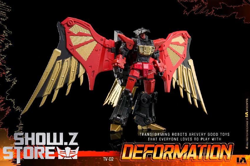 4th Party TV-02 Predaking Divebomb red gold winged robot 4th Party TV-02 Predaking Divebomb red gold winged robot