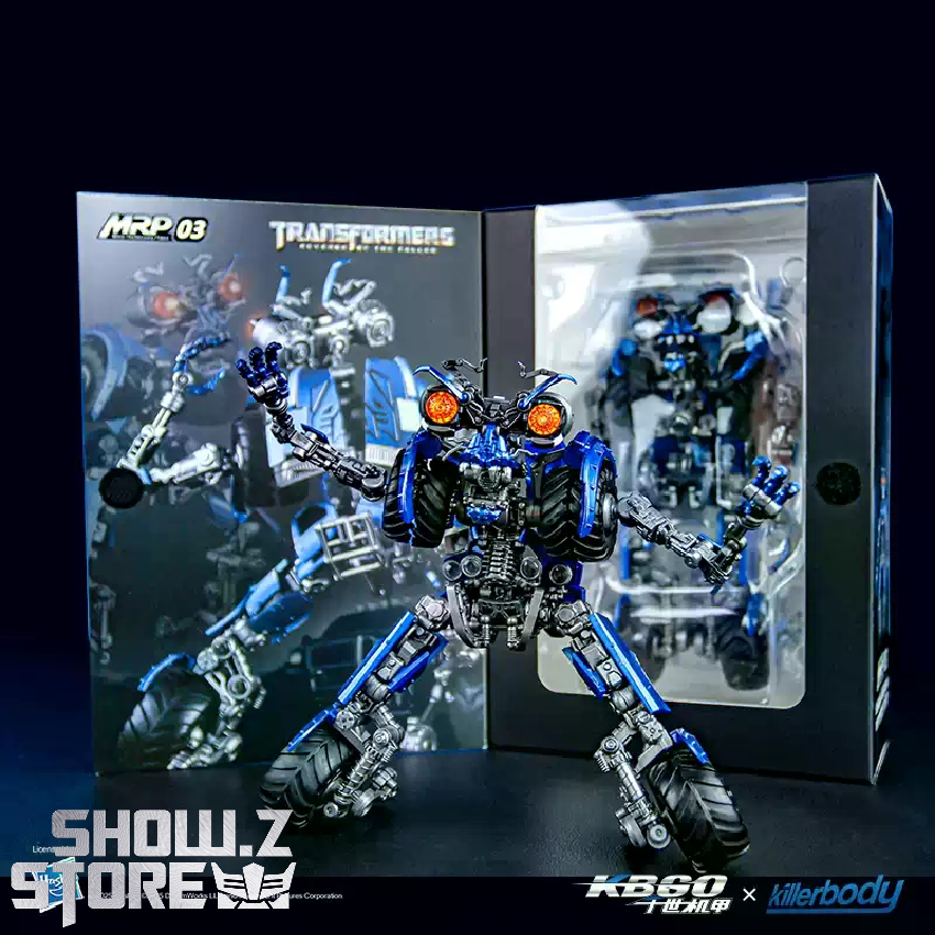 Killerbody MRP 03 Wheelie motorcycle robot display with packaging Killerbody MRP 03 Wheelie motorcycle robot display with packaging