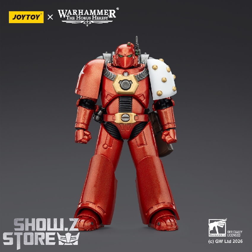 JoyToy Warhammer 1/18 Thousand Sons MKVI red armor front pose JoyToy Warhammer 1/18 Thousand Sons MKVI red armor front pose