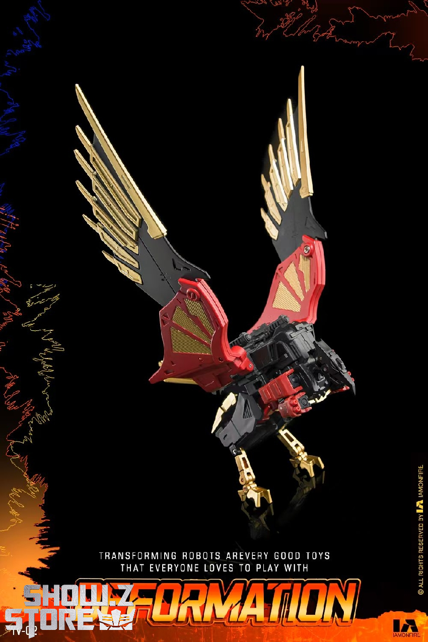 Divebomb robot with articulated golden wings spread Divebomb robot with articulated golden wings spread