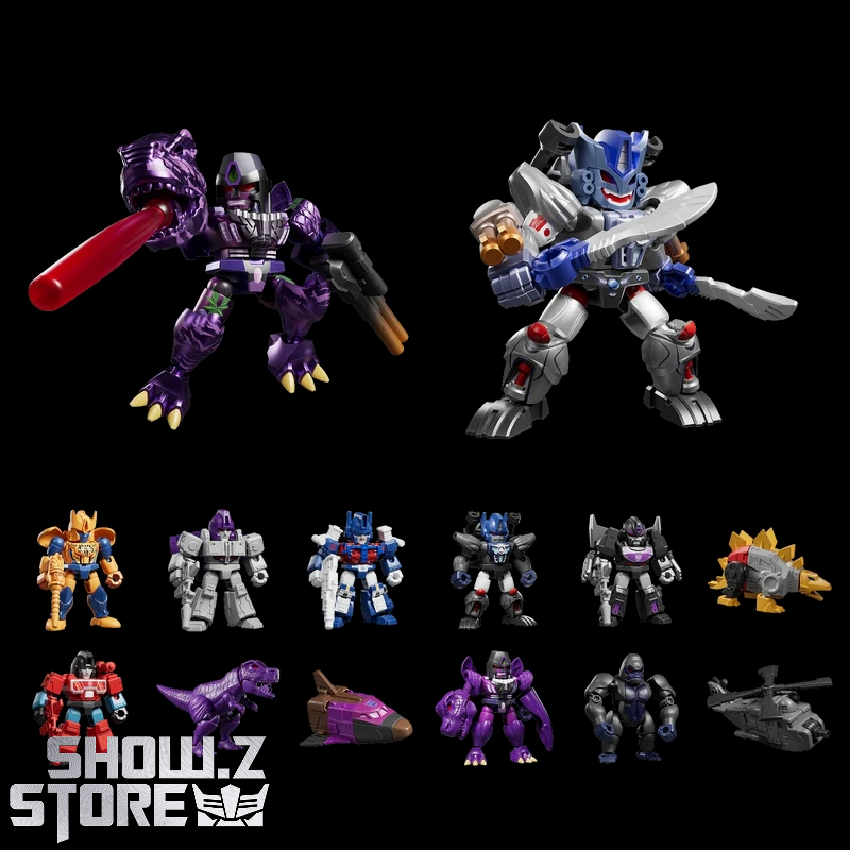 Blokees Transformers Defender set showing 12 colorful robot character models Blokees Transformers Defender set showing 12 colorful robot character models