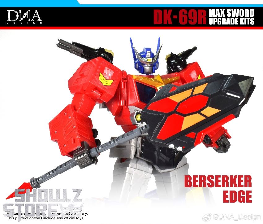 DNA Design DK-69R upgrade parts with Berserker Edge weapon display DNA Design DK-69R upgrade parts with Berserker Edge weapon display