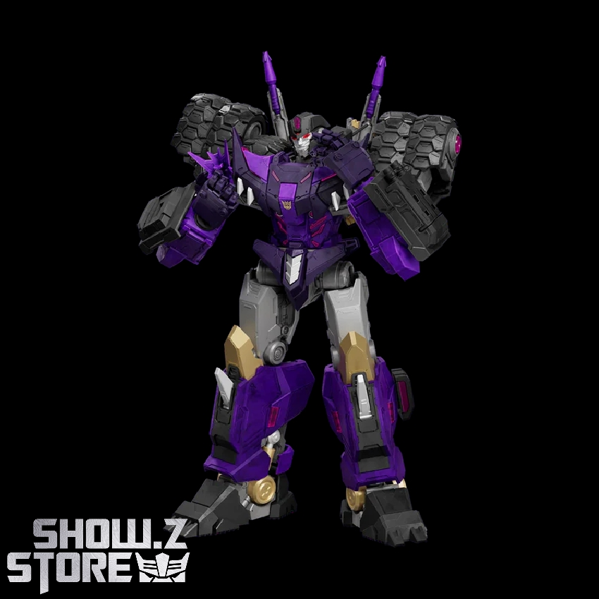 Blokees Transformers robot with extended purple wings and armor Blokees Transformers robot with extended purple wings and armor