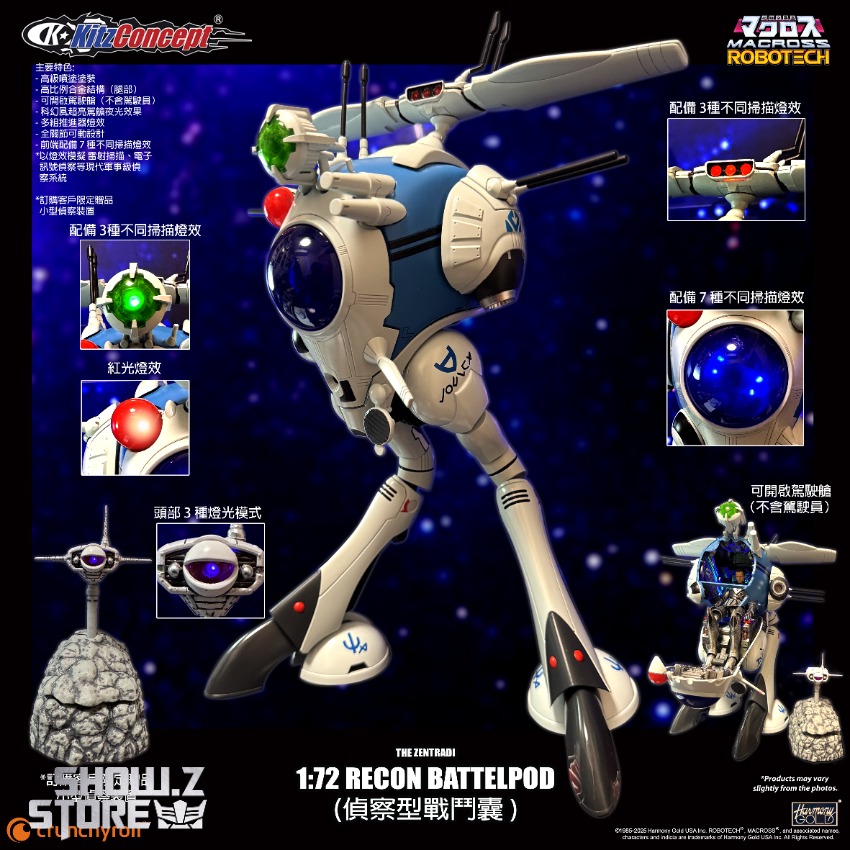 Kitzconcept 1/72 Recon Battle Pod white mechanical spacecraft green dome Kitzconcept 1/72 Recon Battle Pod white mechanical spacecraft green dome
