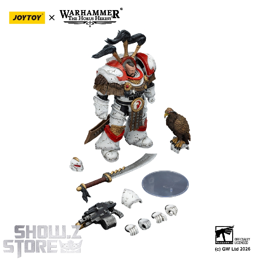 JT03486 accessories (white background) JoyToy JT03486 accessories on white background: Cyber Hawk, sword, combi-melta, hands and display stand
