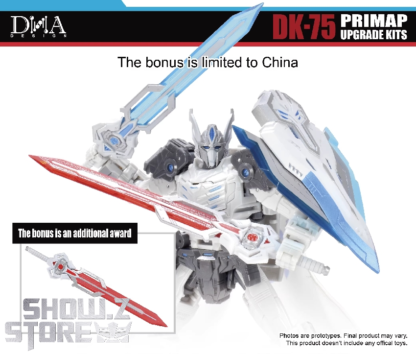 DNA Design DK-75 Prime upgrade kit with blue sword and armor components DNA Design DK-75 Prime upgrade kit with blue sword and armor components