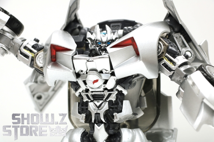 Sideswipe robot torso with black helmet and detailed mechanical features Sideswipe robot torso with black helmet and detailed mechanical features