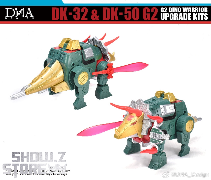 DNA Design DK-32 DK-50 assembled on dinosaur robot figure DNA Design DK-32 DK-50 assembled on dinosaur robot figure