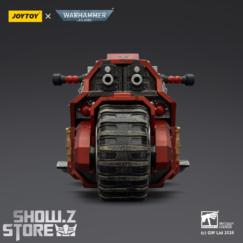 JoyToy Blood Angels red combat bike front view JoyToy Blood Angels red combat bike front view