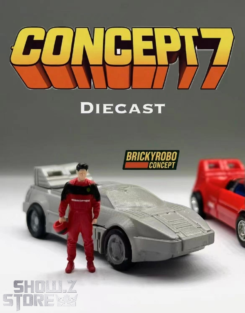 BrickyRobo Concept 7 diecast with humanoid figure scale comparison BrickyRobo Concept 7 diecast with humanoid figure scale comparison