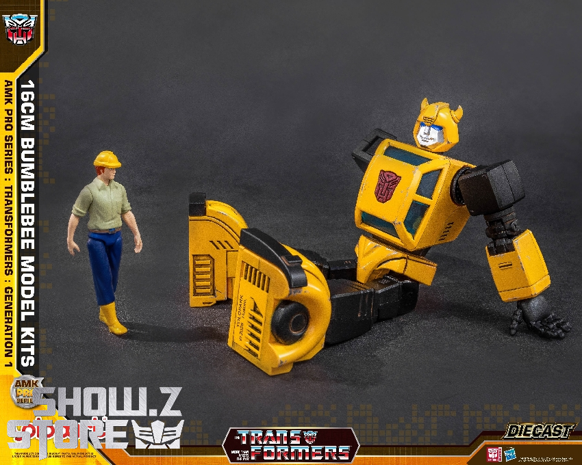 Bumblebee figure next to human scale reference figure Bumblebee figure next to human scale reference figure
