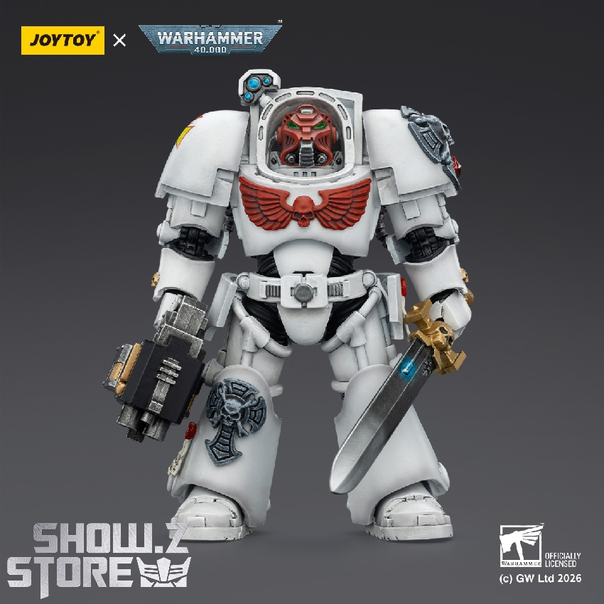 JoyToy 1/18 White Scars Terminator front stance gray armor JoyToy 1/18 White Scars Terminator front stance gray armor