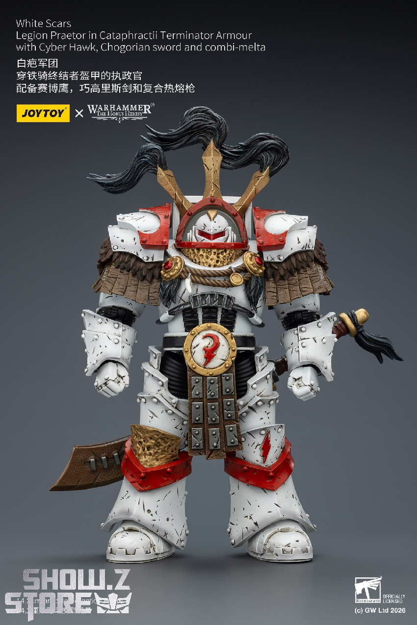 JT03486 promo poster front JoyToy JT03486 Warhammer 40K White Scars Legion Praetor (Cataphractii) 1/18 figure – official promo poster (front view)
