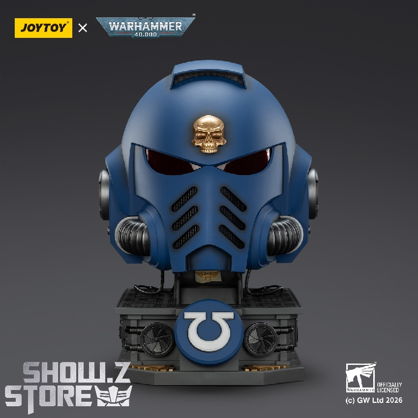 JoyToy Ultramarines Captain MkX helmet with display stand JoyToy Ultramarines Captain MkX helmet with display stand