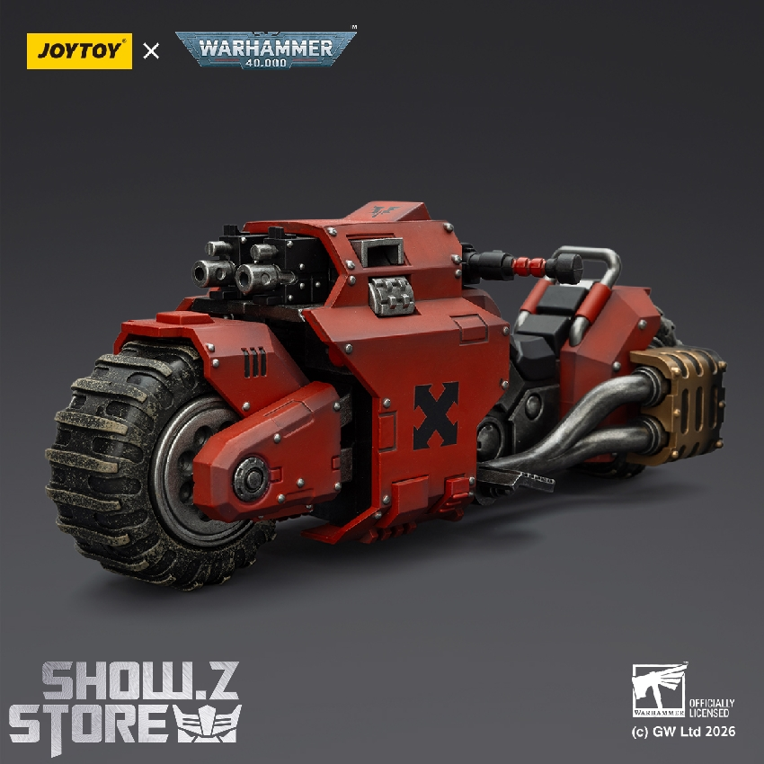 JoyToy red raider-pattern bike detailed angle JoyToy red raider-pattern bike detailed angle