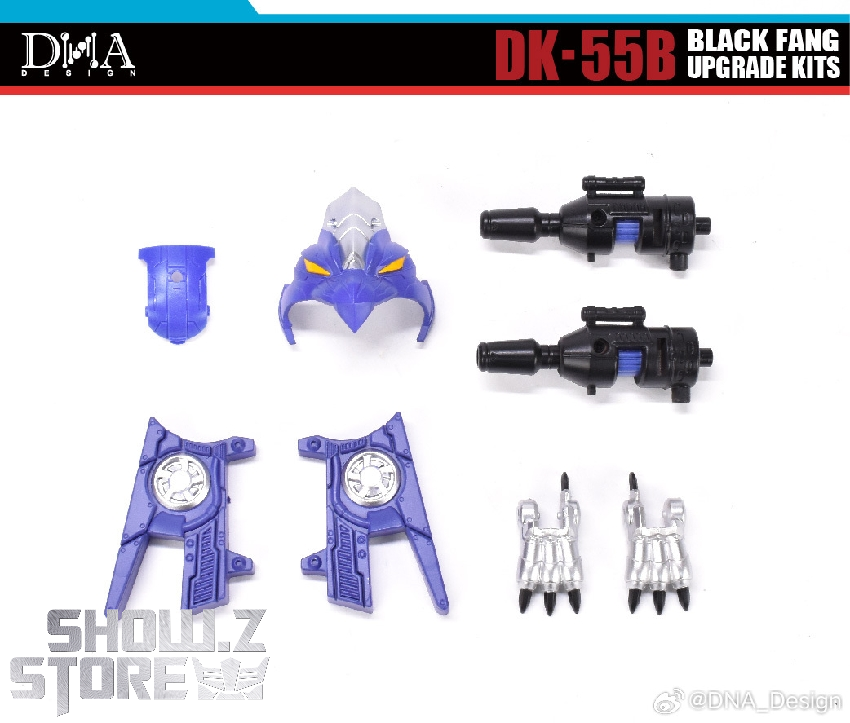 DNA Design DK-55B Black Fang upgrade kit parts laid out DNA Design DK-55B Black Fang upgrade kit parts laid out
