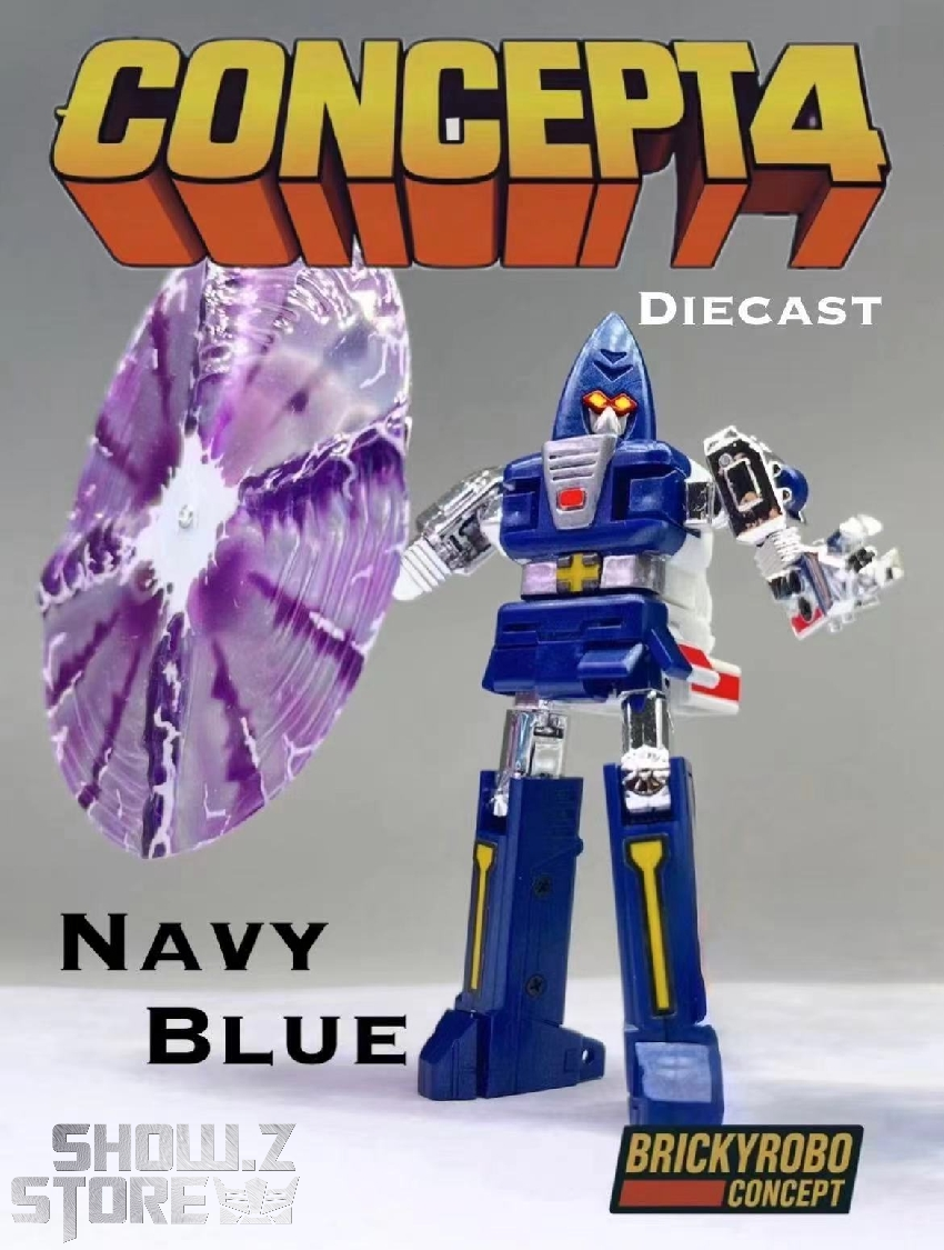 BrickyRobo Concept 4 diecast navy blue robot red truck mode BrickyRobo Concept 4 diecast navy blue robot red truck mode
