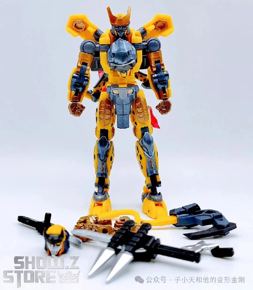 Cheetor robot featuring yellow and blue color scheme with cheetah tiger beast mode transformation Cheetor robot featuring yellow and blue color scheme with cheetah tiger beast mode transformation