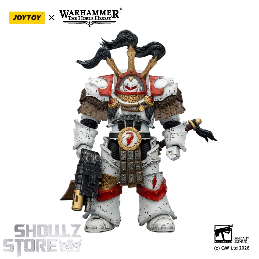 JT03486 front (white background) JoyToy JT03486 Warhammer 40K White Scars Legion Praetor (Cataphractii) 1/18 figure – front view on white background