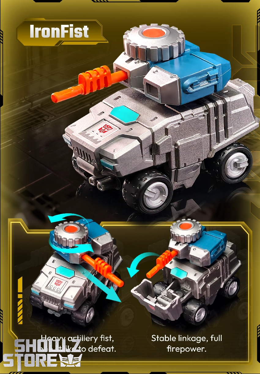 Blokees IronFist Wreck'N Rule action figure in orange and white small scale Blokees IronFist Wreck'N Rule action figure in orange and white small scale