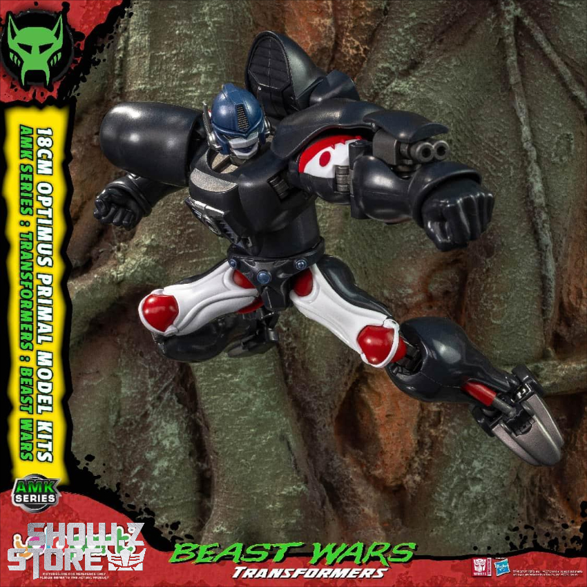 Dynamic battle stance of Optimus Primal with extended arms Dynamic battle stance of Optimus Primal with extended arms