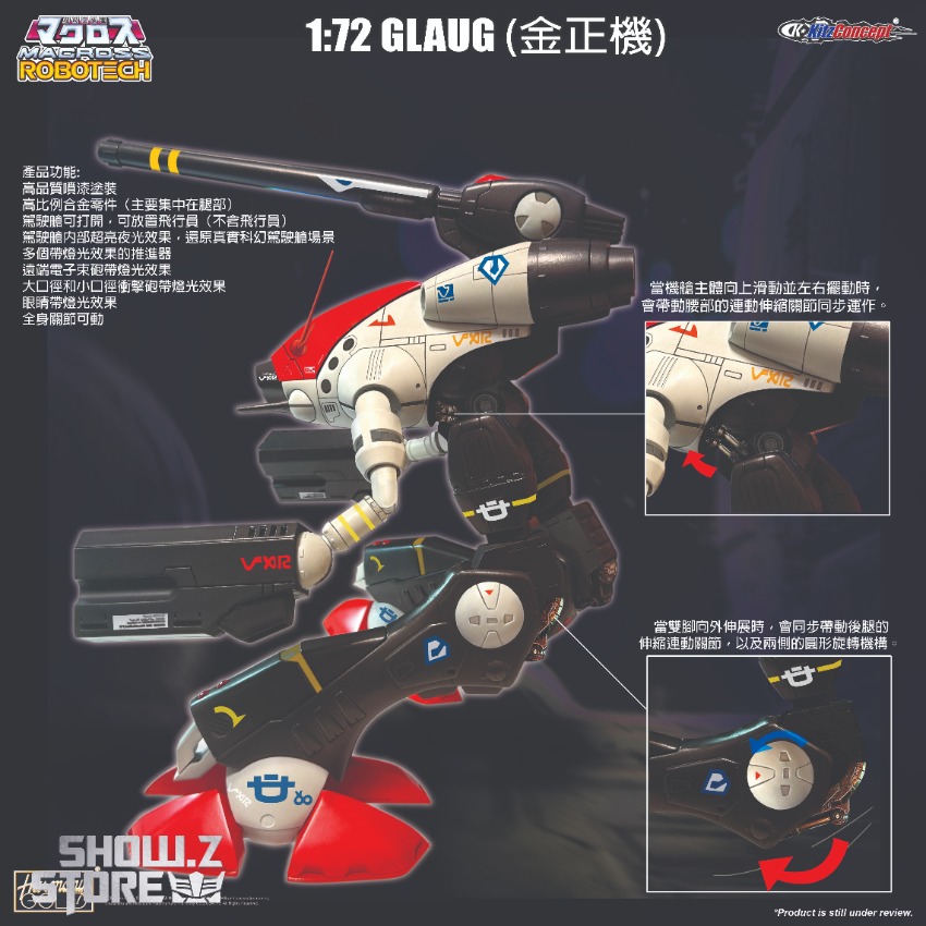 Red white Glaug mecha rotating cannon detailed armor specifications Red white Glaug mecha rotating cannon detailed armor specifications
