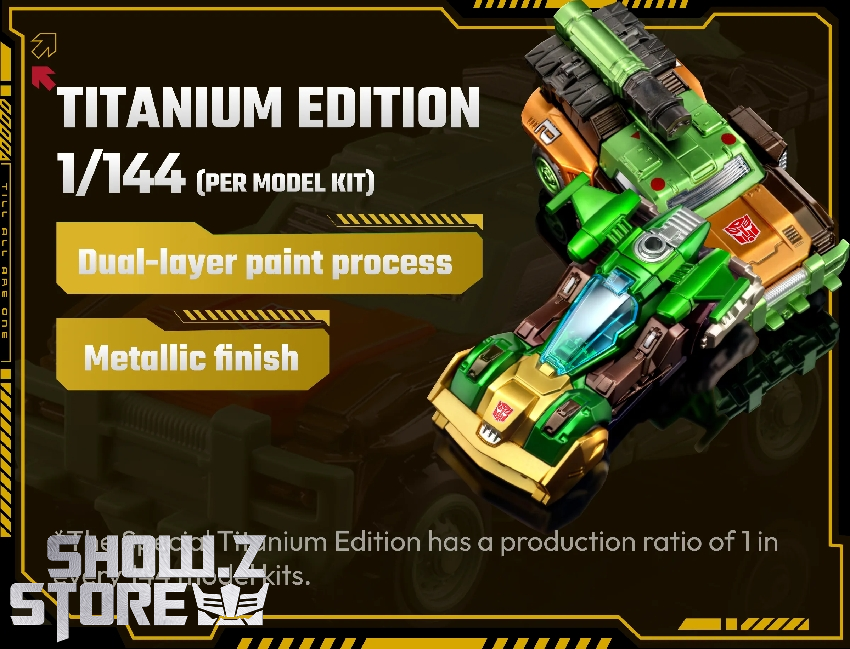 Blokees Titanium Edition 1/144 scale metallic finish dual-layer paint green and gold Blokees Titanium Edition 1/144 scale metallic finish dual-layer paint green and gold
