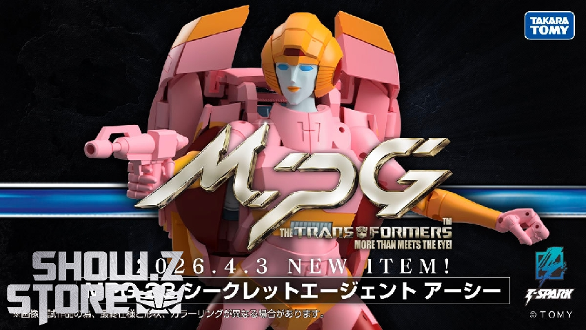 Takara Tomy MPG-23 Arcee robot mode in pink prototype colors Takara Tomy MPG-23 Arcee robot mode in pink prototype colors