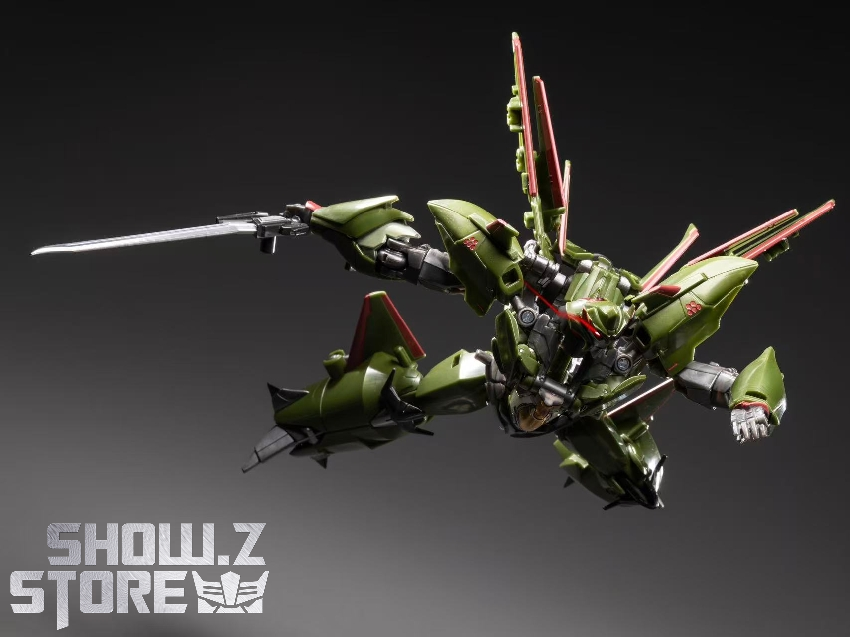 Gear Factory Skyquake transformation pose with extended wings and blades Gear Factory Skyquake transformation pose with extended wings and blades