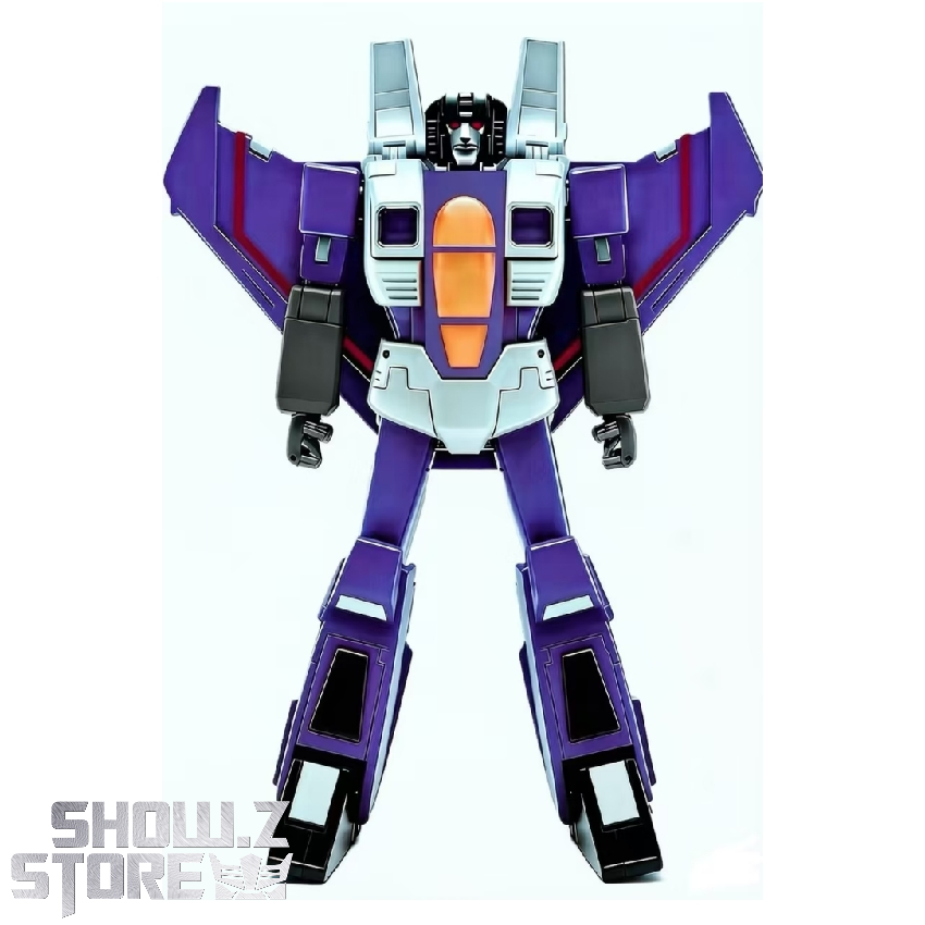 MPU MPU-07 Air Warrior robot mode with purple white and orange colors MPU MPU-07 Air Warrior robot mode with purple white and orange colors