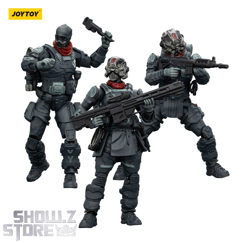 Three Dark Source UNSC Squad figures in tactical gear posed with rifles Three Dark Source UNSC Squad figures in tactical gear posed with rifles