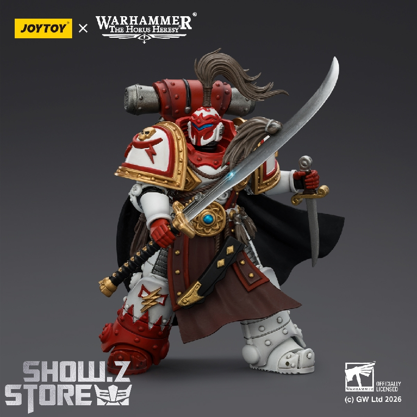 JoyToy Warhammer Khan holding sword in aggressive stance JoyToy Warhammer Khan holding sword in aggressive stance