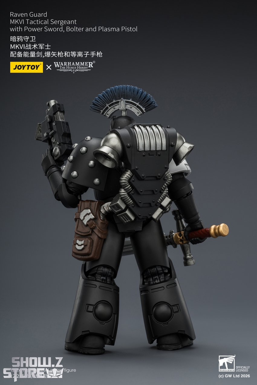 JoyToy JT03950 1/18 Warhammer The Horus Heresy Raven Guard MkVI Tactical Sergeant with Power Sword, Bolter and Plasma Pistol - View 4 JoyToy JT03950 1/18 Warhammer The Horus Heresy Raven Guard MkVI Tactical Sergeant with Power Sword, Bolter and Plasma Pistol - View 4