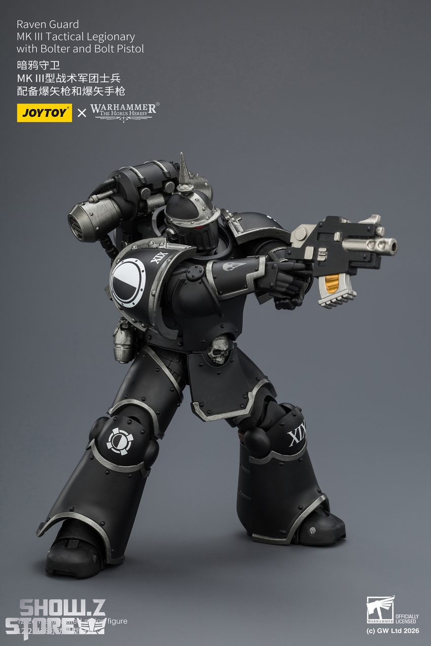 JoyToy JT03943 1/18 Warhammer The Horus Heresy Raven Guard MK III Tactical Legionary with Bolter and Bolt Pistol - View 7 JoyToy JT03943 1/18 Warhammer The Horus Heresy Raven Guard MK III Tactical Legionary with Bolter and Bolt Pistol - View 7