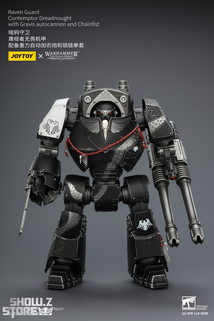 JoyToy JT04186 1/18 Warhammer The Horus Heresy Raven Guard Contemptor Dreadnought with Gravis autocannon and Chainfist - View 1 JoyToy JT04186 1/18 Warhammer The Horus Heresy Raven Guard Contemptor Dreadnought with Gravis autocannon and Chainfist - View 1