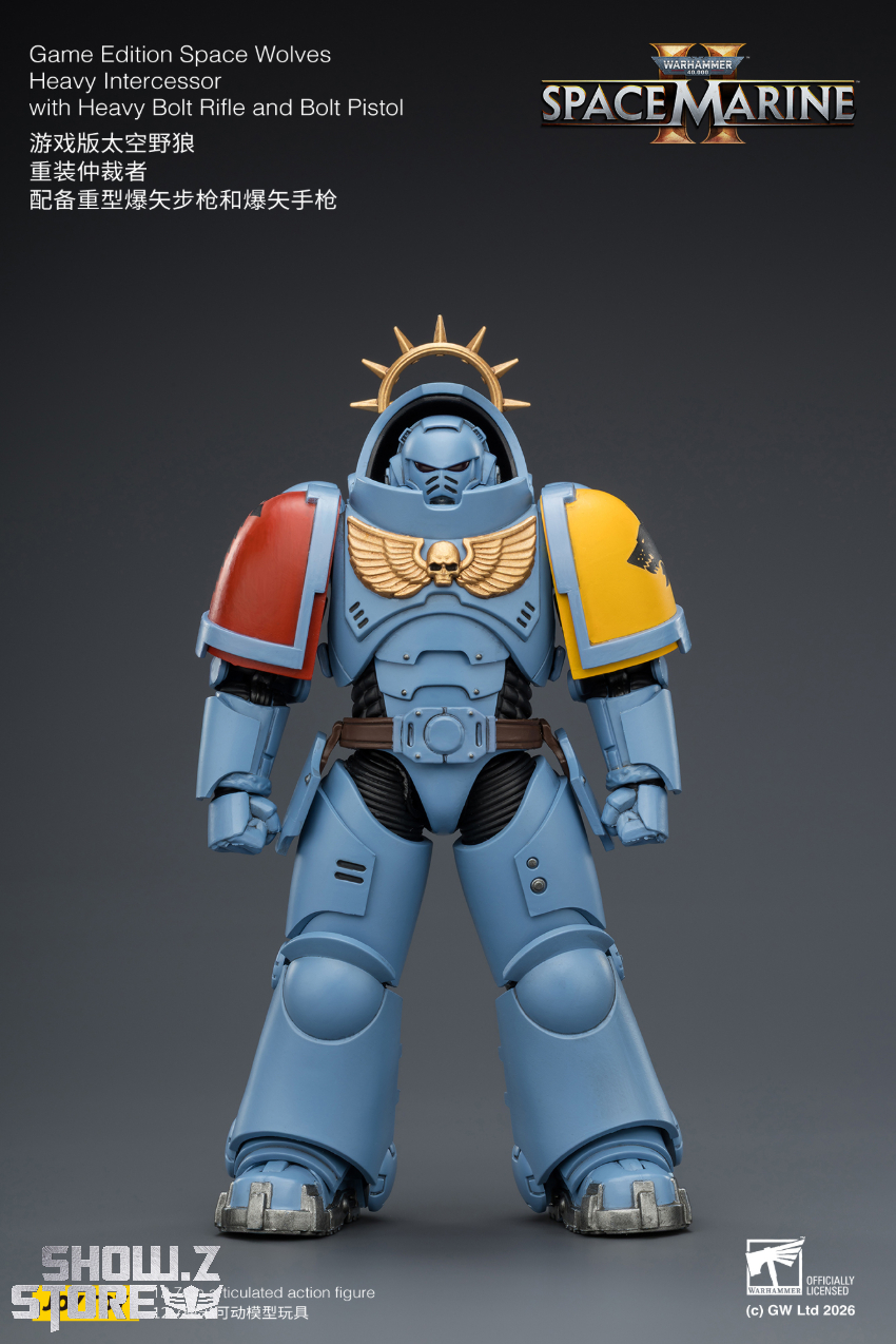 JoyToy JT03646 1/18 Warhammer 40K Game Edition Space Wolves Heavy Intercessor with Heavy Bolt Rifle and Bolt Pistol - View 1 JoyToy JT03646 1/18 Warhammer 40K Game Edition Space Wolves Heavy Intercessor with Heavy Bolt Rifle and Bolt Pistol - View 1