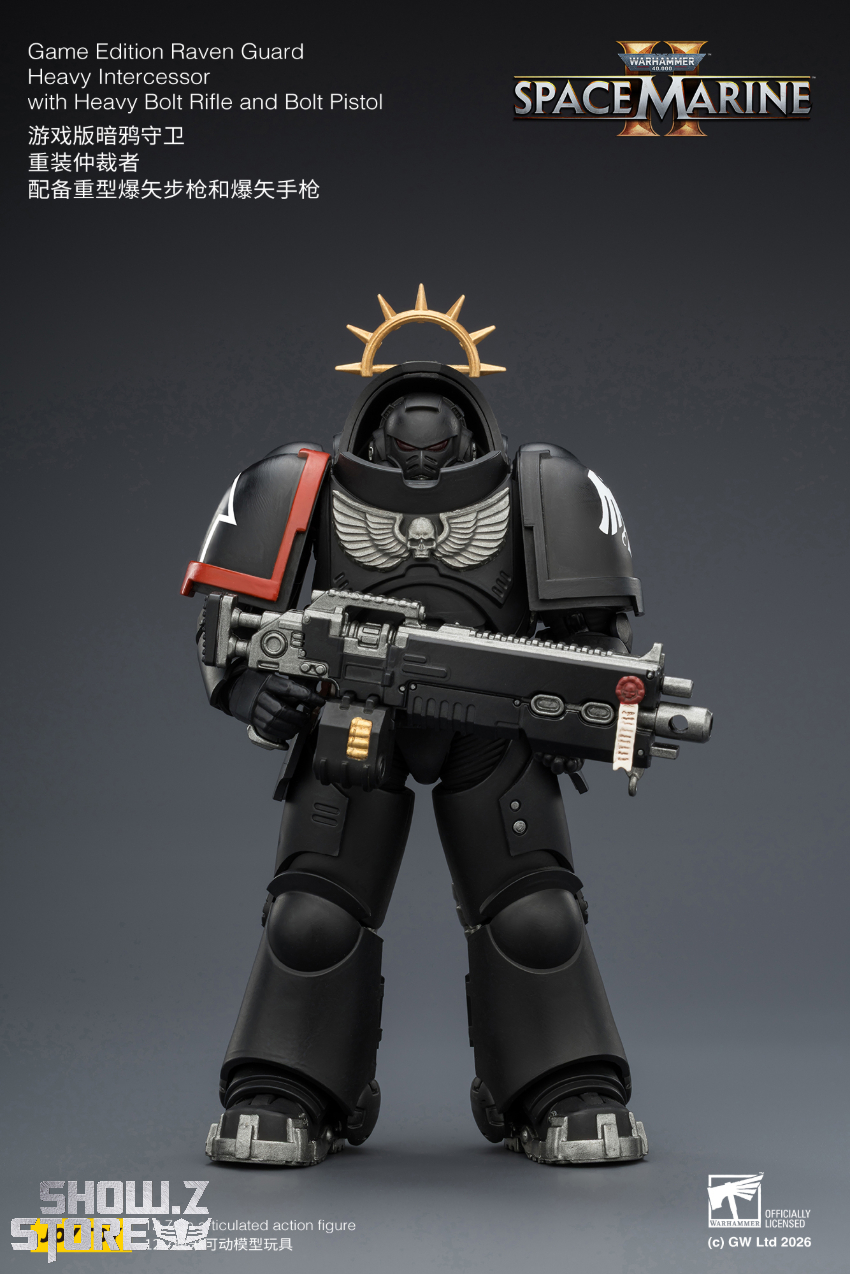 JoyToy JT03707 1/18 Warhammer 40K Game Edition Raven Guard Heavy Intercessor with Heavy Bolt Rifle and Bolt Pistol - View 2 JoyToy JT03707 1/18 Warhammer 40K Game Edition Raven Guard Heavy Intercessor with Heavy Bolt Rifle and Bolt Pistol - View 2