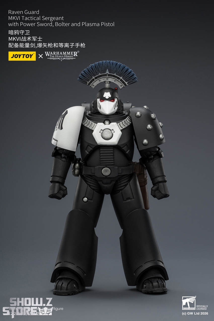 JoyToy JT03950 1/18 Warhammer The Horus Heresy Raven Guard MkVI Tactical Sergeant with Power Sword, Bolter and Plasma Pistol - View 1 JoyToy JT03950 1/18 Warhammer The Horus Heresy Raven Guard MkVI Tactical Sergeant with Power Sword, Bolter and Plasma Pistol - View 1