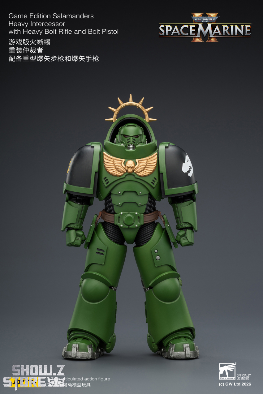 JoyToy JT03677 1/18 Warhammer 40K Game Edition Salamanders Heavy Intercessor with Heavy Bolt Rifle and Bolt Pistol - View 1 JoyToy JT03677 1/18 Warhammer 40K Game Edition Salamanders Heavy Intercessor with Heavy Bolt Rifle and Bolt Pistol - View 1