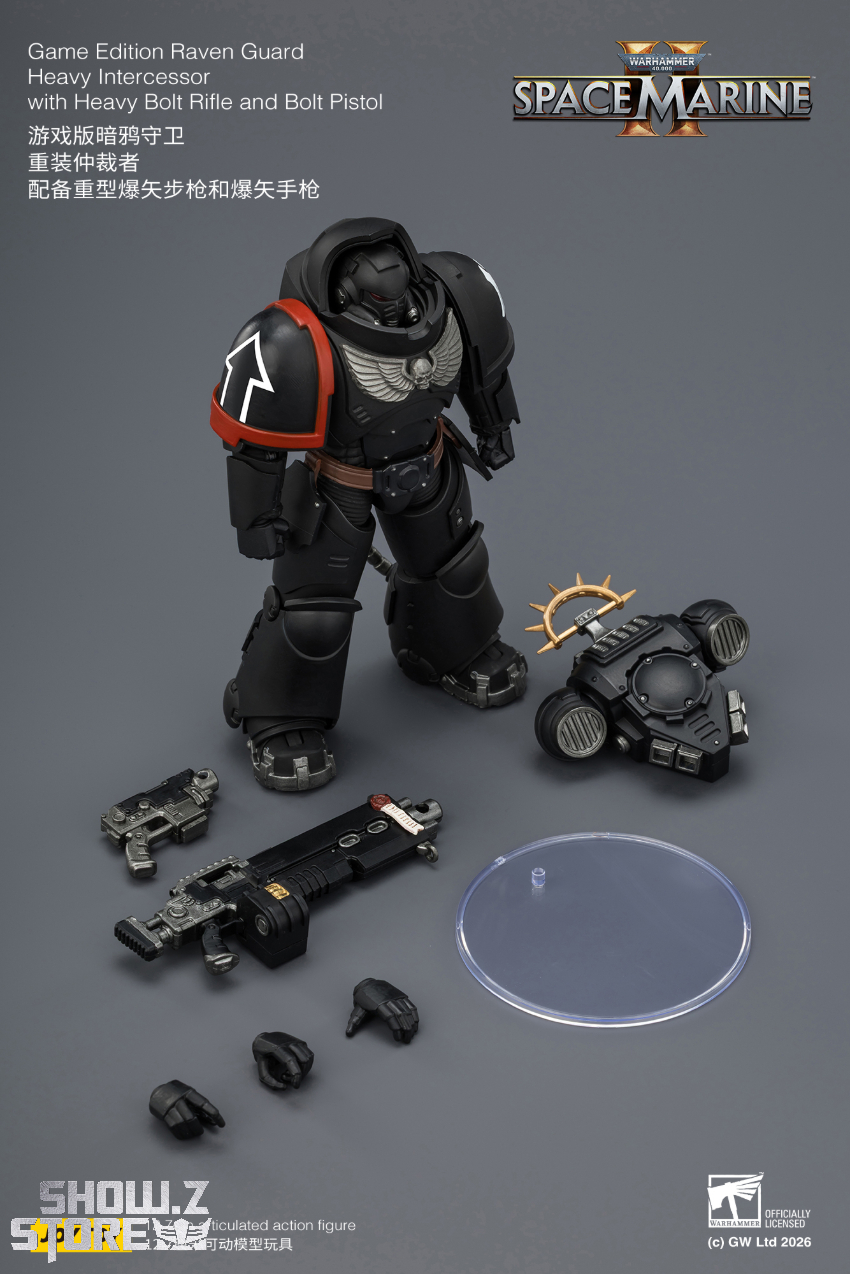 JoyToy JT03707 1/18 Warhammer 40K Game Edition Raven Guard Heavy Intercessor with Heavy Bolt Rifle and Bolt Pistol - View 9 JoyToy JT03707 1/18 Warhammer 40K Game Edition Raven Guard Heavy Intercessor with Heavy Bolt Rifle and Bolt Pistol - View 9