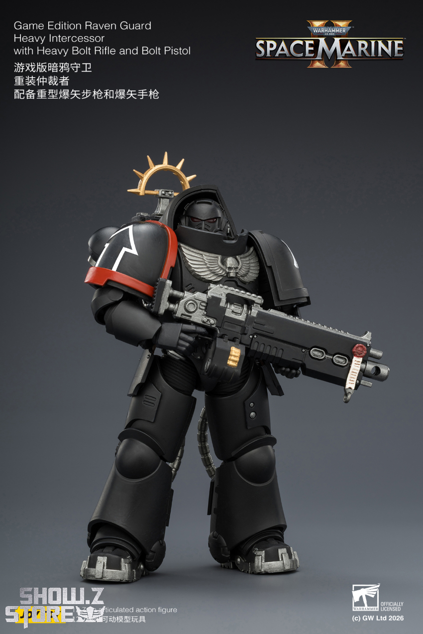 JoyToy JT03707 1/18 Warhammer 40K Game Edition Raven Guard Heavy Intercessor with Heavy Bolt Rifle and Bolt Pistol - View 3 JoyToy JT03707 1/18 Warhammer 40K Game Edition Raven Guard Heavy Intercessor with Heavy Bolt Rifle and Bolt Pistol - View 3