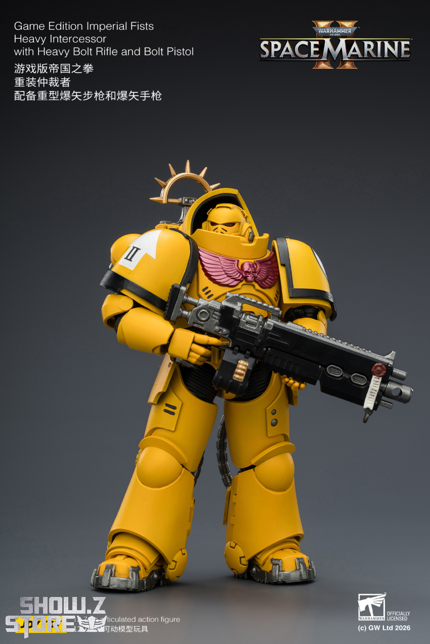JoyToy JT03653 1/18 Warhammer 40K Game Edition Imperial Fists Heavy Intercessor with Heavy Bolt Rifle and Bolt Pistol - View 3 JoyToy JT03653 1/18 Warhammer 40K Game Edition Imperial Fists Heavy Intercessor with Heavy Bolt Rifle and Bolt Pistol - View 3