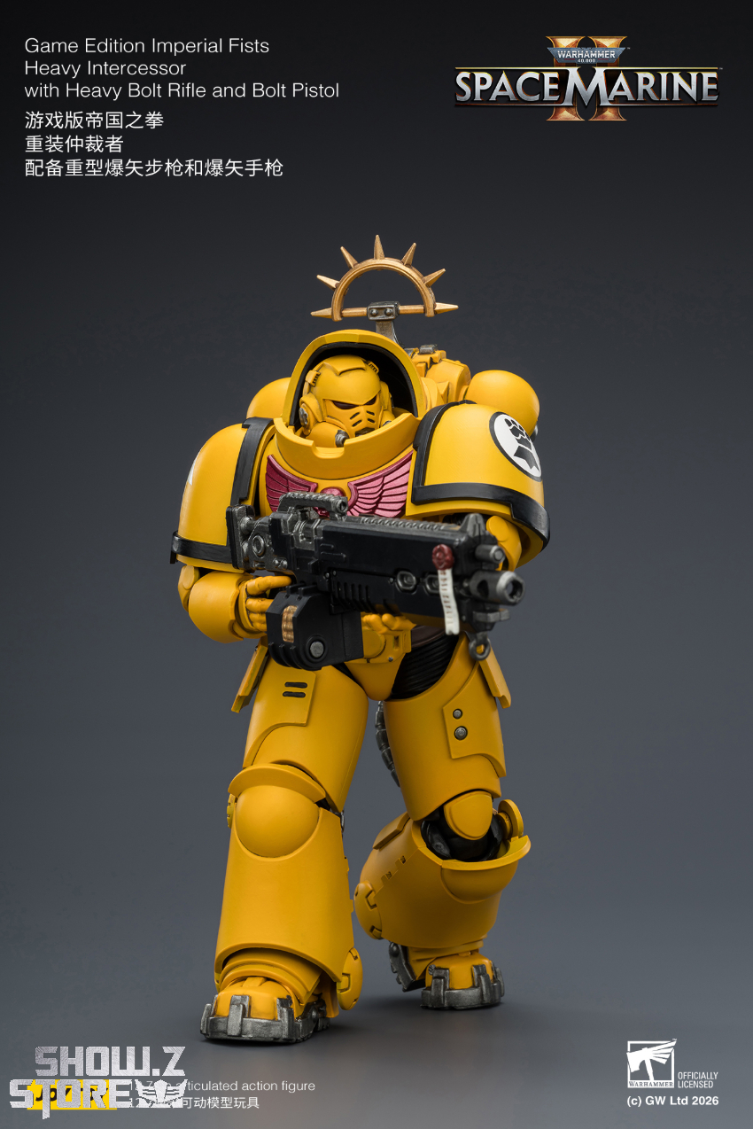 JoyToy JT03653 1/18 Warhammer 40K Game Edition Imperial Fists Heavy Intercessor with Heavy Bolt Rifle and Bolt Pistol - View 5 JoyToy JT03653 1/18 Warhammer 40K Game Edition Imperial Fists Heavy Intercessor with Heavy Bolt Rifle and Bolt Pistol - View 5