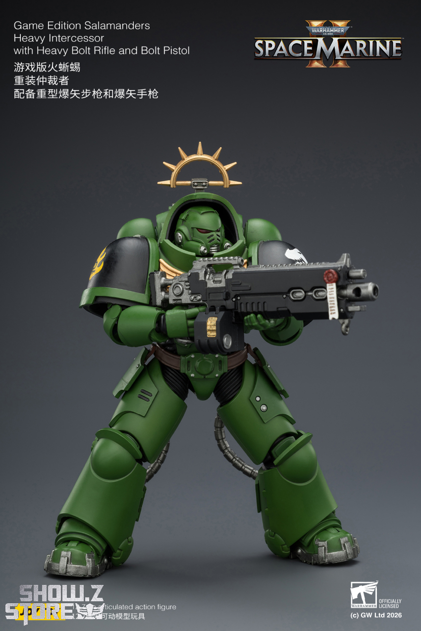 JoyToy JT03677 1/18 Warhammer 40K Game Edition Salamanders Heavy Intercessor with Heavy Bolt Rifle and Bolt Pistol - View 6 JoyToy JT03677 1/18 Warhammer 40K Game Edition Salamanders Heavy Intercessor with Heavy Bolt Rifle and Bolt Pistol - View 6