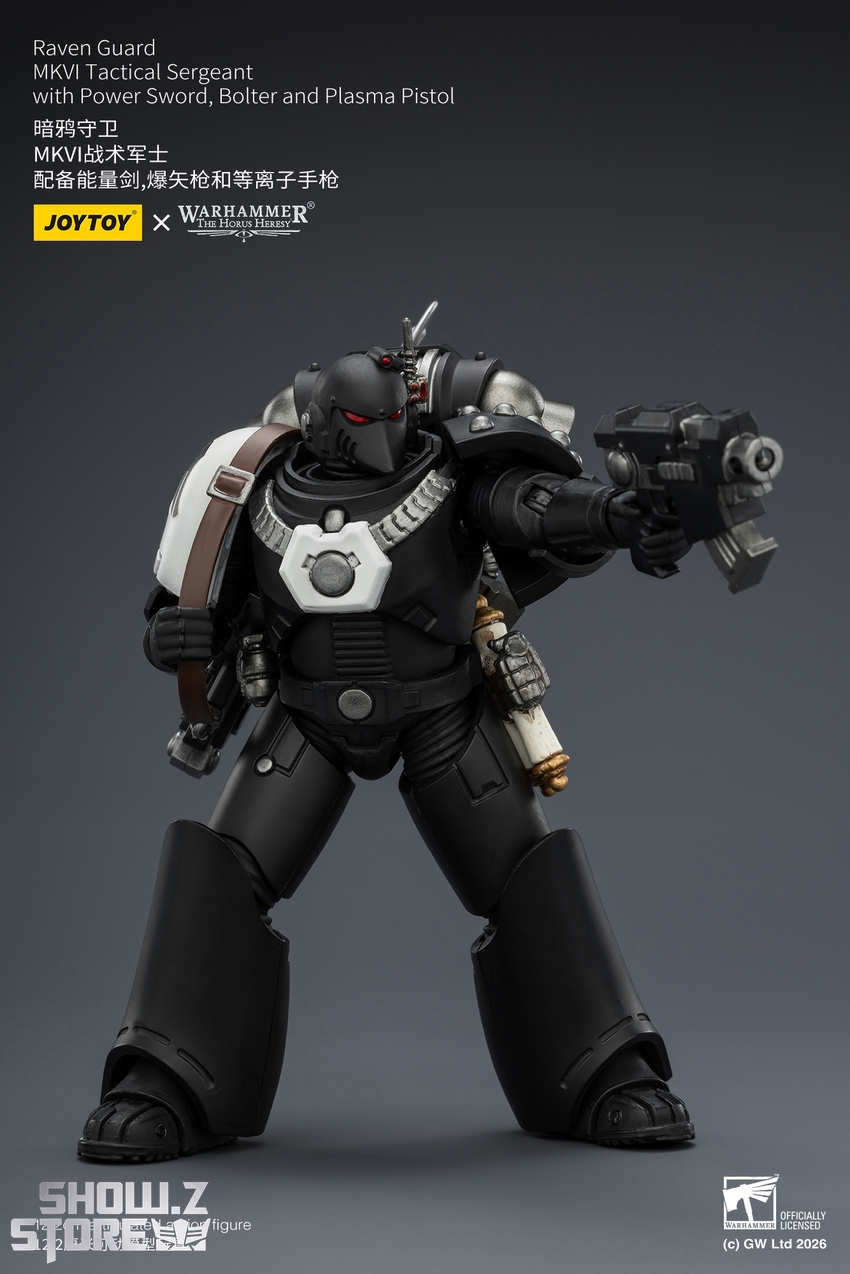 JoyToy JT03950 1/18 Warhammer The Horus Heresy Raven Guard MkVI Tactical Sergeant with Power Sword, Bolter and Plasma Pistol - View 9 JoyToy JT03950 1/18 Warhammer The Horus Heresy Raven Guard MkVI Tactical Sergeant with Power Sword, Bolter and Plasma Pistol - View 9