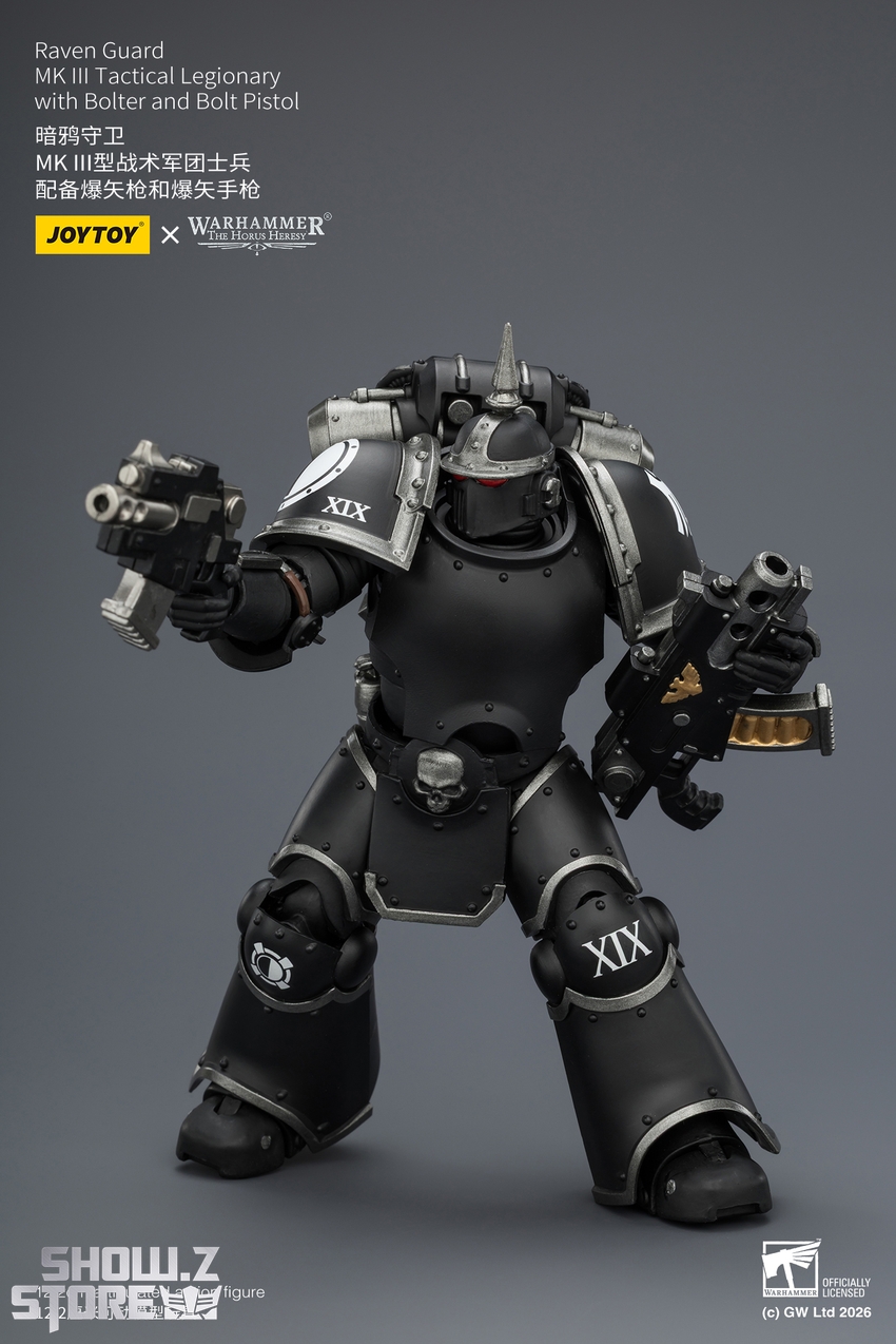 JoyToy JT03943 1/18 Warhammer The Horus Heresy Raven Guard MK III Tactical Legionary with Bolter and Bolt Pistol - View 8 JoyToy JT03943 1/18 Warhammer The Horus Heresy Raven Guard MK III Tactical Legionary with Bolter and Bolt Pistol - View 8