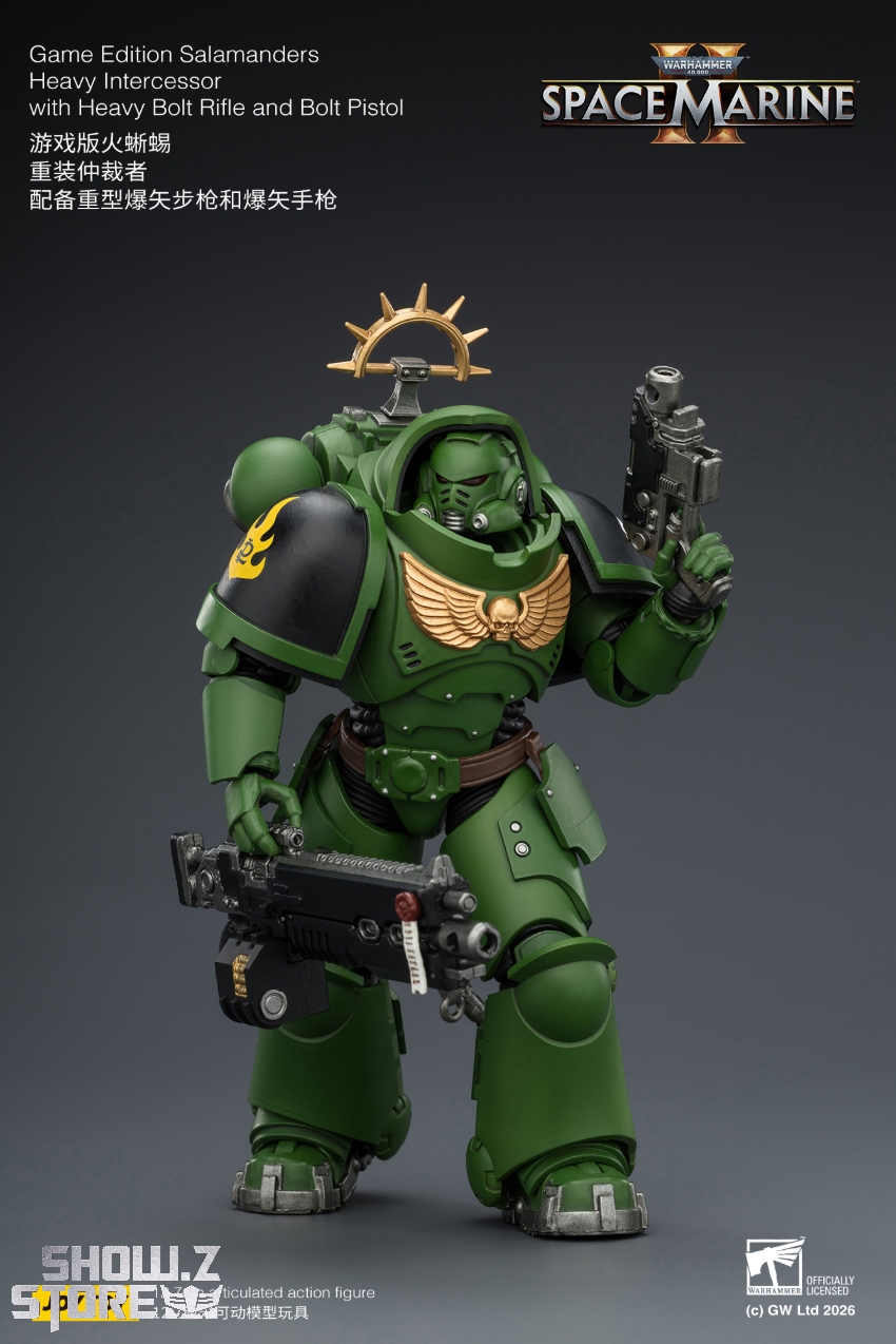 JoyToy JT03677 1/18 Warhammer 40K Game Edition Salamanders Heavy Intercessor with Heavy Bolt Rifle and Bolt Pistol - View 8 JoyToy JT03677 1/18 Warhammer 40K Game Edition Salamanders Heavy Intercessor with Heavy Bolt Rifle and Bolt Pistol - View 8