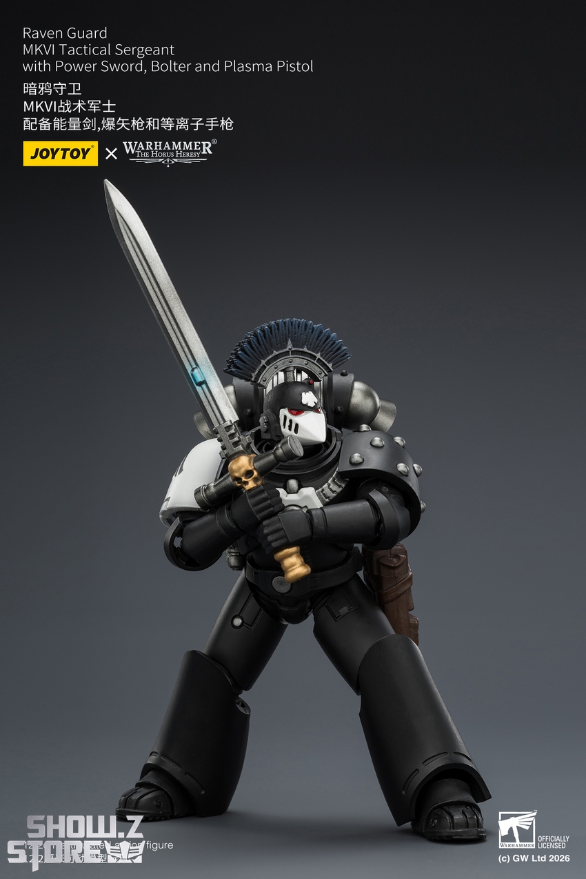 JoyToy JT03950 1/18 Warhammer The Horus Heresy Raven Guard MkVI Tactical Sergeant with Power Sword, Bolter and Plasma Pistol - View 7 JoyToy JT03950 1/18 Warhammer The Horus Heresy Raven Guard MkVI Tactical Sergeant with Power Sword, Bolter and Plasma Pistol - View 7